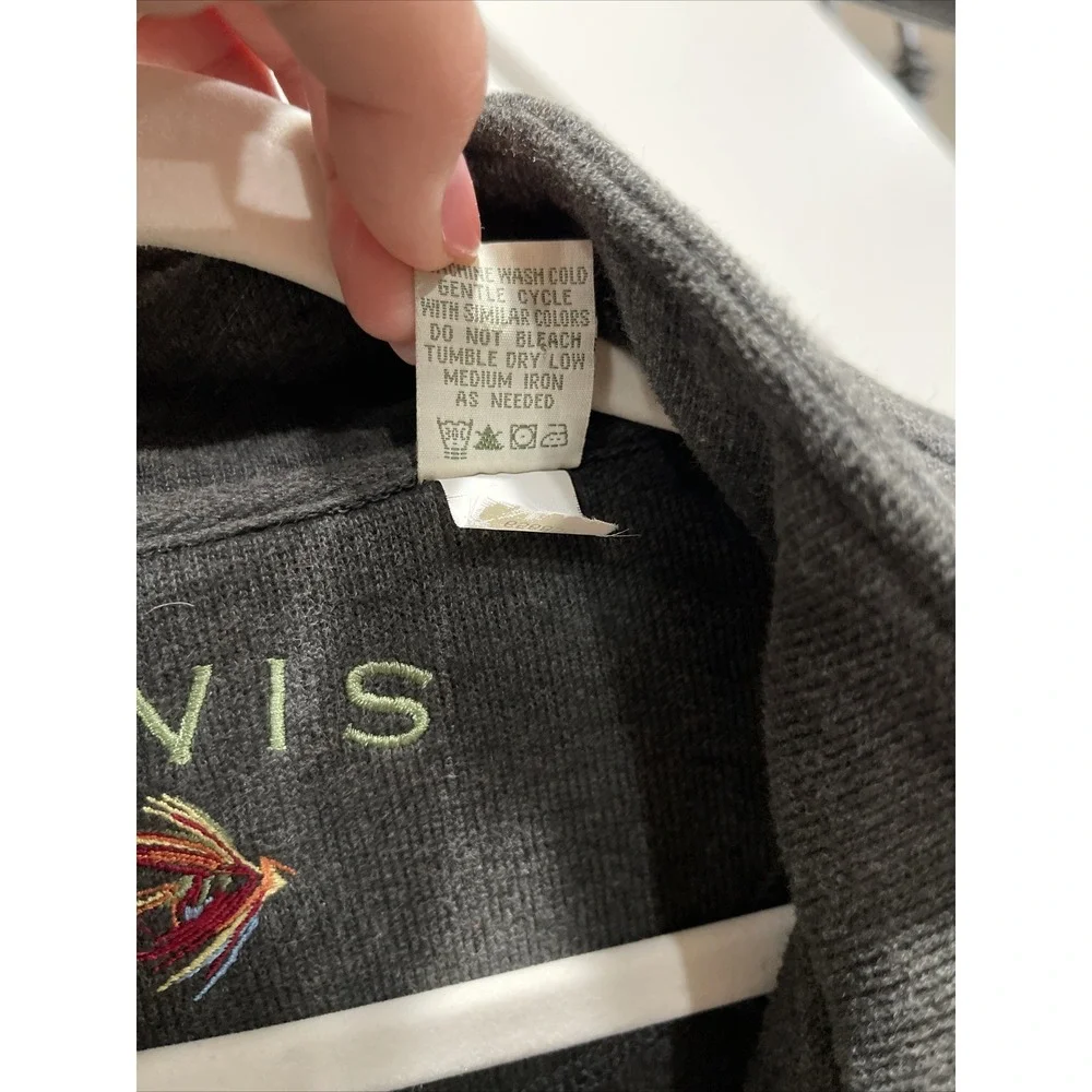 Men's Gray orvis quarter zip‎ pullover Sweater Size  Extra Large  Outdoor